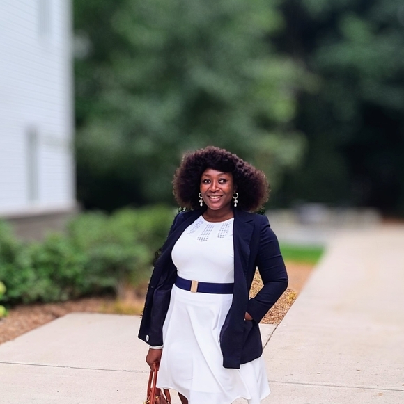 Liz Claiborne tailored jacket.double breasted.navy Blue. fits 12-16 - Picture 5 of 5